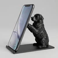 犬（バーニーズマウンテンドッグ）のスマホスタンド 卓上 シルクブラック