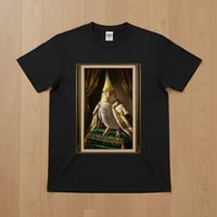 インコ（オカメインコ）半袖Tシャツ ルネサンス風カラーアート ブラック 男女兼用