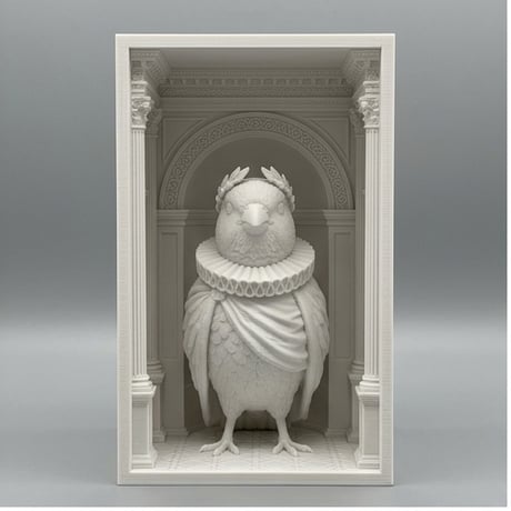 カナリアの3Dプリント ブックヌーク 白PLA 本棚インテリア