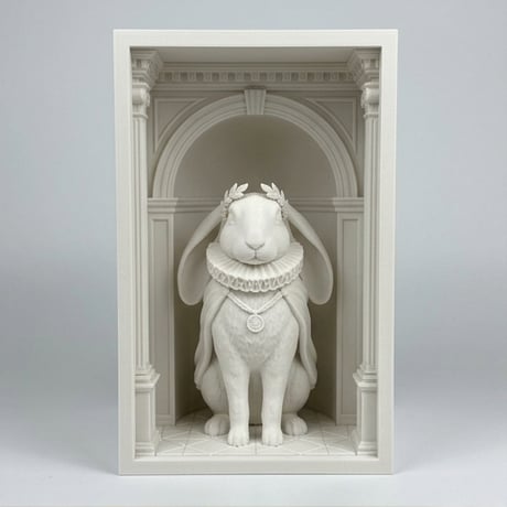 イングリッシュロップのブックヌーク 3Dプリント 白PLA 本棚インテリア