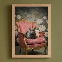 猫（ブリティッシュショートヘア）のロココ調アート A4額装インテリア壁掛け