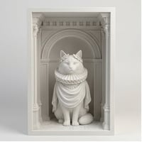 ノルウェージャンフォレストキャットのブックヌーク 3Dプリント 白PLA