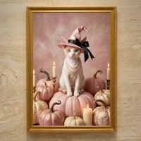 猫（デボンレックス）のハロウィン限定アート A3額装インテリア壁掛け