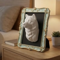 犬（チャウチャウ）の壁掛けレリーフ 3Dプリント 白PLA インテリア