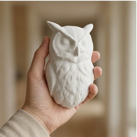 ベンガルワシミミズクの壁掛けレリーフ 3Dプリント 白PLA インテリア