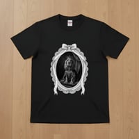 コッカースパニエル半袖Tシャツ ルネサンス風モノクロ ブラック 男女兼用
