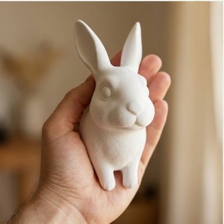 うさぎ（ハバナ）の壁掛けレリーフ 3Dプリント 白PLA インテリア