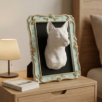 猫（ベンガル）の壁掛けレリーフ 3Dプリント 白PLA インテリア