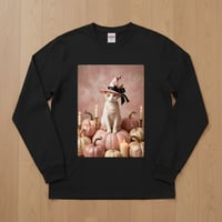 猫（デボンレックス）長袖Tシャツ ハロウィン限定 ブラック 男女兼用