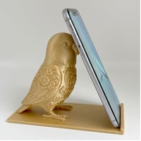インコ（ダルマインコ）のスマホスタンド 卓上 シルクゴールド