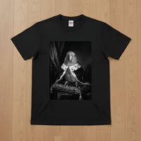 アキクサインコ半袖Tシャツ ルネサンス風モノクロ ブラック 男女兼用