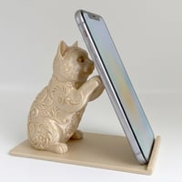 猫（バーマン）のスマホスタンド 卓上 シルクゴールド