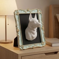 犬（ドーベルマン）の壁掛けレリーフ 3Dプリント 白PLA インテリア
