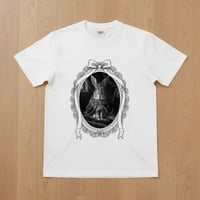 うさぎ（アメリカン）半袖Tシャツ ルネサンス風モノクロアート ホワイト 男女兼用
