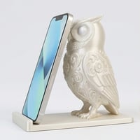 コノハズクのスマホスタンド 卓上 シルクホワイト