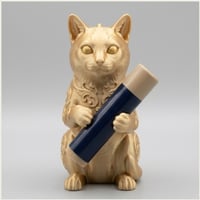 猫（バリニーズ）の3Dプリント リップケース シルクゴールド キーホルダー