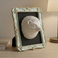 ハリネズミの壁掛けレリーフ 3Dプリント 白PLA インテリア