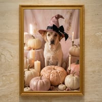 犬（ラブラドールレトリバー）のハロウィン限定アート A3額装インテリア壁掛け