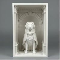 ラブラドールレトリバーのブックヌーク 3Dプリント 白PLA 本棚インテリア