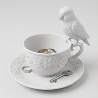 インコ（コザクラインコ）のアクセサリートレイ 小物入れ マットホワイト