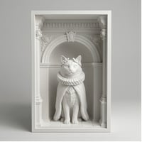 猫（バリニーズ）の3Dプリント ブックヌーク 白PLA 本棚インテリア