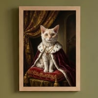 猫（セルカークレックス）のルネサンス風肖像画 A4額装インテリア壁掛け