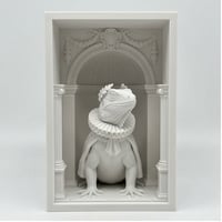 イグアナ（ブルーイグアナ）の3Dプリント ブックヌーク 白PLA 本棚インテリア