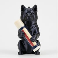 犬（秋田犬）の3Dプリント リップケース シルクブラック キーホルダー