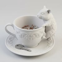 チャイニーズハムスターのアクセサリートレイ 小物入れ マットホワイト
