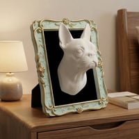 犬（ボストンテリア）の壁掛けレリーフ 3Dプリント 白PLA インテリア