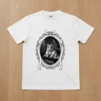 ロボロフスキーハムスター半袖Tシャツ ルネサンス風モノクロ ホワイト 男女兼用