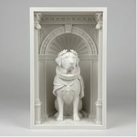 ラブラドールレトリバーのブックヌーク 3Dプリント 白PLA 本棚インテリア