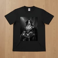 バーニーズマウンテンドッグ半袖Tシャツ ルネサンス風モノクロ ブラック 男女兼用