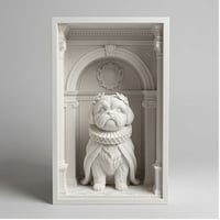 犬（シーズー）の3Dプリント ブックヌーク 白PLA 本棚インテリア