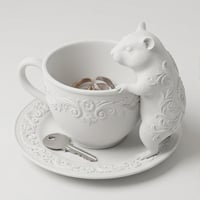 ブラックベアハムスターのアクセサリートレイ 小物入れ マットホワイト