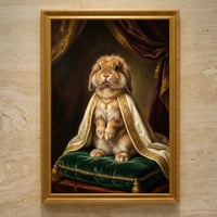 うさぎ（ライオンヘッド）のルネサンス風肖像画 A3額装インテリア壁掛け