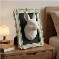 うさぎ（チンチラうさぎ）の壁掛けレリーフ 3Dプリント 白PLA インテリア