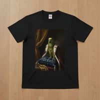 キエリボウシインコ半袖Tシャツ ルネサンス風カラー ブラック 男女兼用