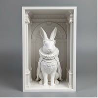 うさぎ（レッキス）の3Dプリント ブックヌーク 白PLA 本棚インテリア