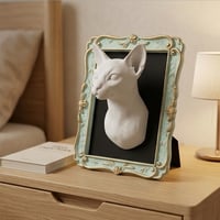 猫（アビシニアン）の壁掛けレリーフ 3Dプリント 白PLA インテリア