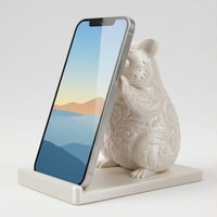 ハムスター（テディベアハムスター）のスマホスタンド 卓上 シルクホワイト
