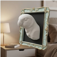 インコ（コザクラインコ）の壁掛けレリーフ 3Dプリント 白PLA インテリア