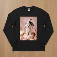 犬（ビションフリーゼ）長袖Tシャツ ハロウィン限定 ブラック 男女兼用