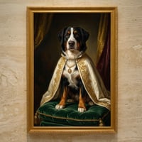 犬（バーニーズマウンテンドッグ）のルネサンス風肖像画 A3額装インテリア壁掛け