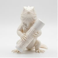 トゲオイグアナのリップケース 3Dプリント シルクホワイト キーホルダー