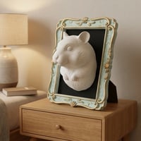ファンシーハムスターの壁掛けレリーフ 3Dプリント 白PLA インテリア