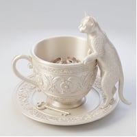 猫（バーミーズ）のアクセサリートレイ 小物入れ シルクホワイト