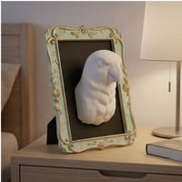 インコ（メイヤーズパロット）の壁掛けレリーフ 3Dプリント 白PLA インテリア