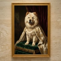 犬（チャウチャウ）のルネサンス風肖像画 油絵風アートA3額装インテリア壁掛け