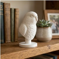 インコ（アキクサインコ）の3Dプリント胸像 白PLA 彫刻 置物 インテリア